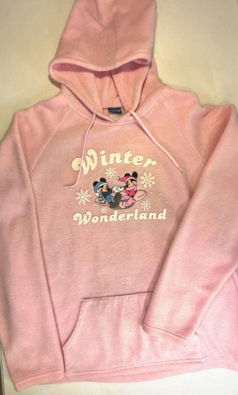 Disney Winter Wonderland Fleece Hoodie Pink Size L